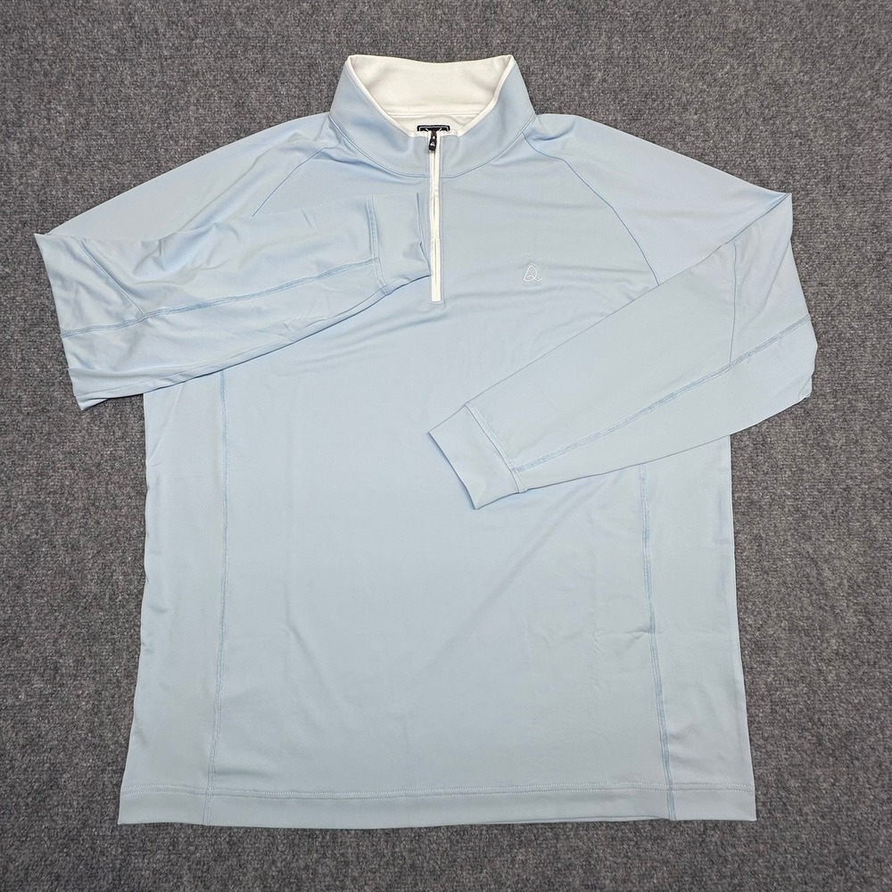 Deolax‎ Golf Pullover XXL Light Blue Polyester Spandex Quarter Zip Excellent
